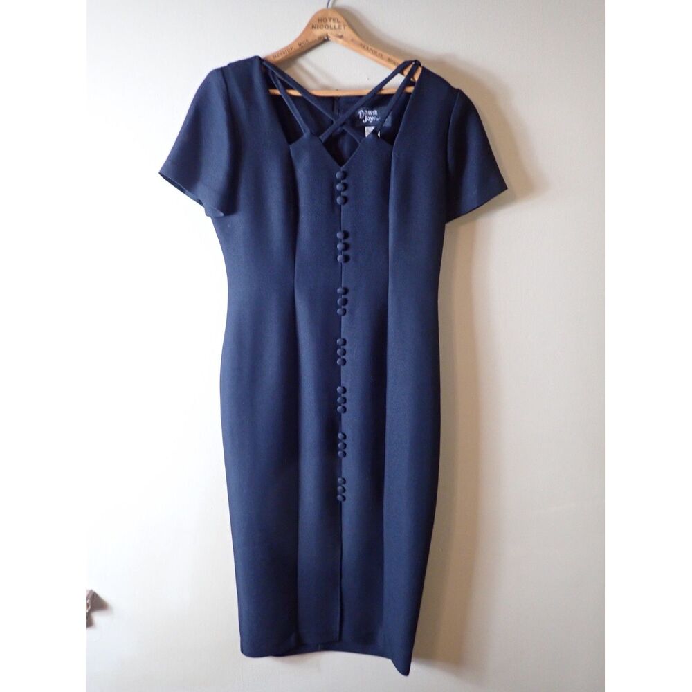 Dawn Joy Vintage Dress Pencil Cocktail Chic Classy Size 6 Button Detail